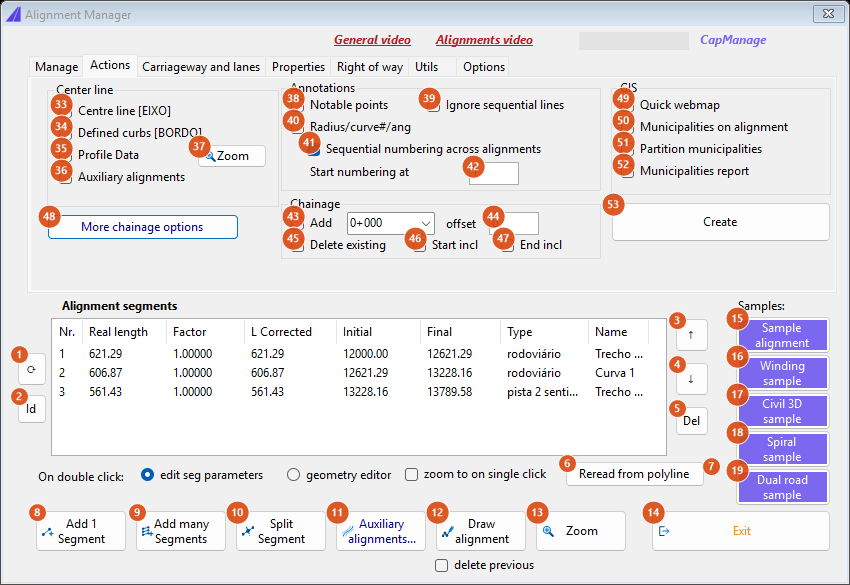 Alignment Manager, Actions tab