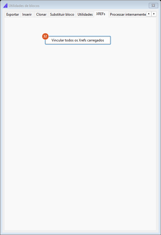 Utilidades de blocos, aba XREFs