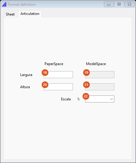 Definição de formato, aba Articulation