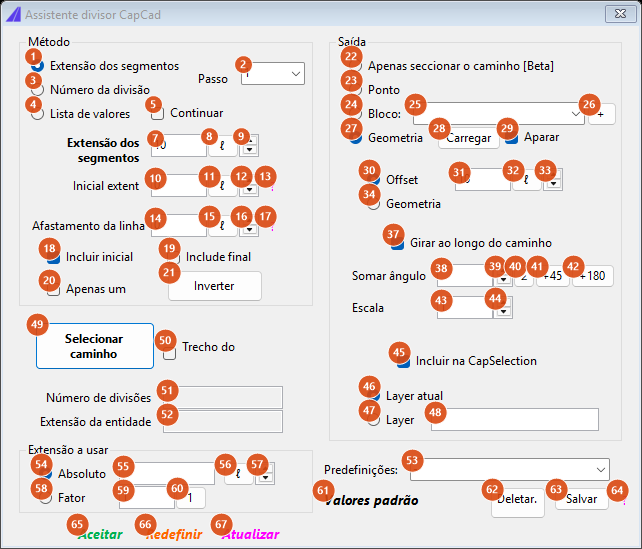 Assistente Divisor, Aparar por offset