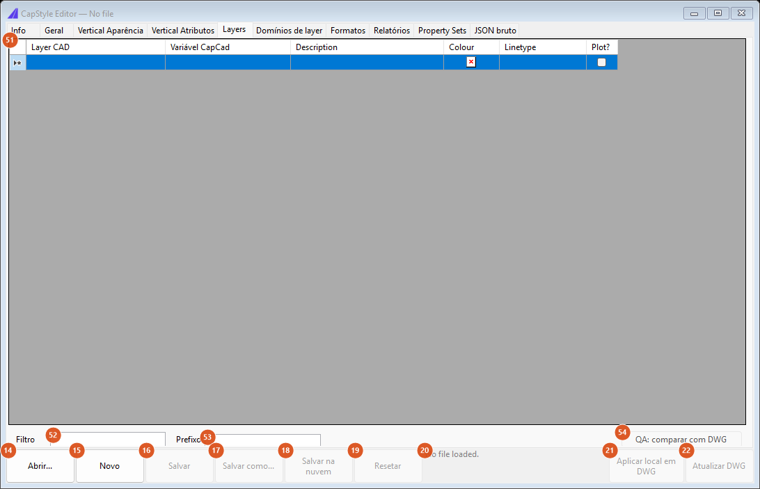 Editor CapStyle, aba Layers