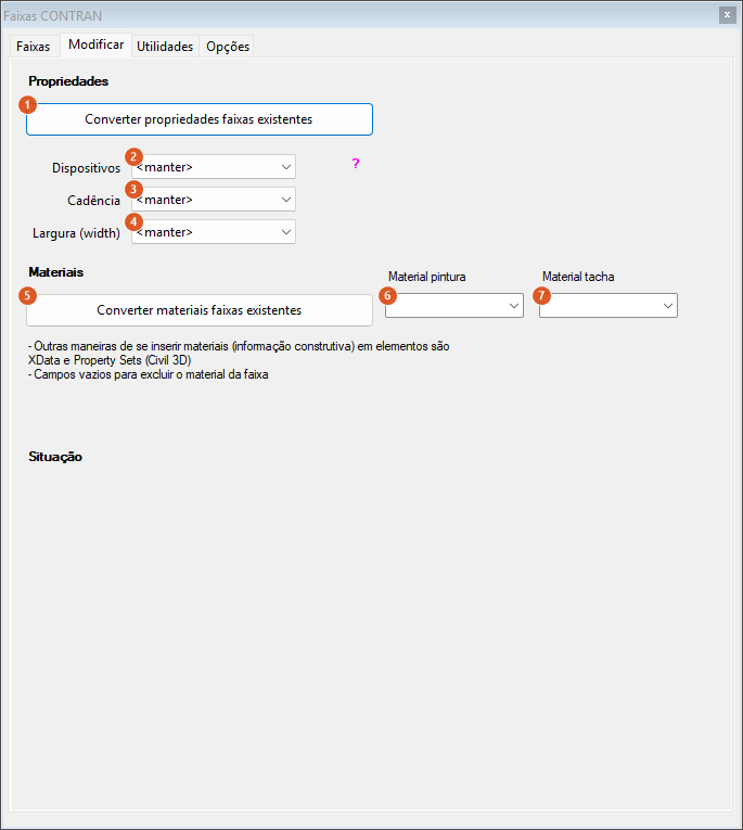 Marking strip form, Modificar tab