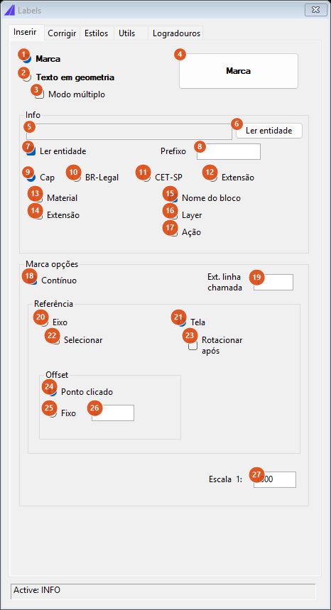 Aba Inserir com Ler entidade ligado