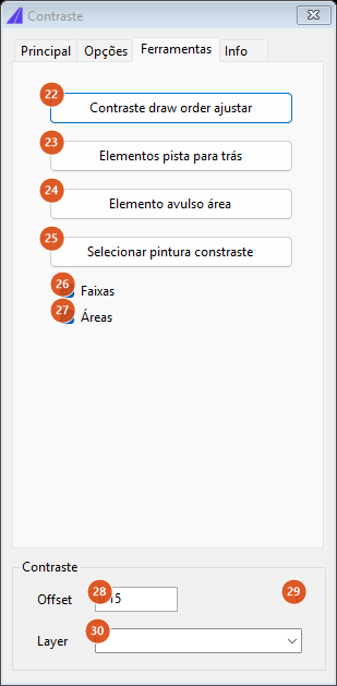 Contraste, aba Ferramentas