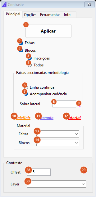 Contraste, aba Principal
