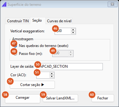 Terrain Surface, Section tab