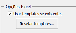 Botão de reset dos templates de relatório