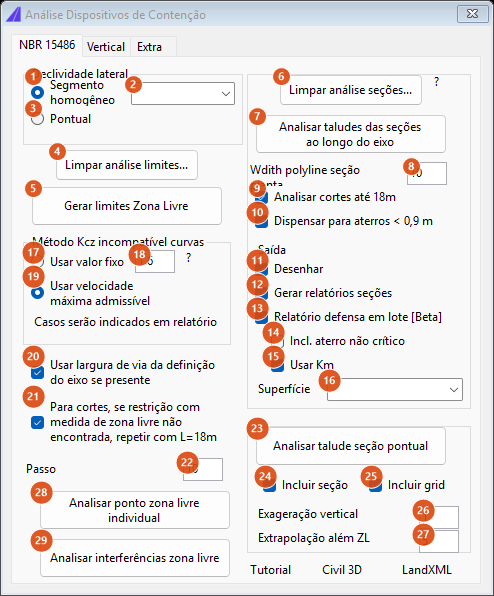 Análise Dispositivos de Contenção, aba NBR 15486